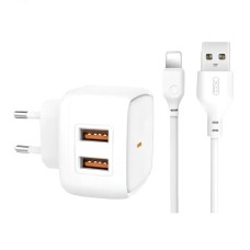 Мережевий зарядний пристрій XO L61 charger Lightning cable 12W White