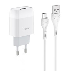 Мережевий зарядний пристрій HOCO C72A Glorious Single Type-C cable 10.5W White