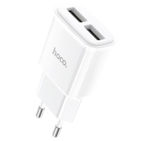 Мережевий зарядний пристрій HOCO C88A Star round dual port charger 12W White