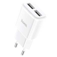 Мережевий зарядний пристрій HOCO C88A Star round dual port charger 12W White