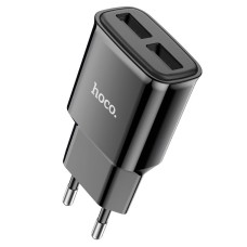 Мережевий зарядний пристрій HOCO C88A Star round dual port charger 12W Black