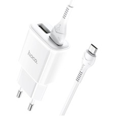 Мережевий зарядний пристрій HOCO C88A Star round dual port charger Micro USB cable 12W White