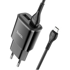 Мережевий зарядний пристрій HOCO C88A Star round dual port charger Micro USB cable 12W Black