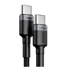 Кабель Baseus Cafule flash Charging Data Cable Type-C to Type-C PD2.0 5A 100W 2m Black-Grey CATKLF-ALG1