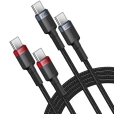 Кабель Baseus Cafule flash Charging Data Cable Type-C to Type-C 2шт 100W 1m Black-Red Black-Grey P10318306003-00