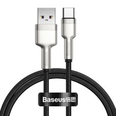 Кабель Baseus Cafule Series Metal  Charging Data Cable USB to Type-C 66W 6A 1m Black CAKF000101
