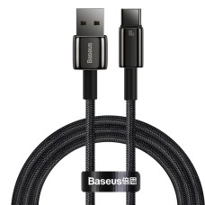 Кабель Baseus Tungsten Gold Fast Charging Data Cable USB to Type-C 100W 6A 1m Black CAWJ000001