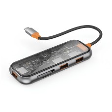 USB-Хаб WiWU CB005 Cyber Hub 5в1 Type-C to 3xUSB 3.0+SD+TF Space Grey