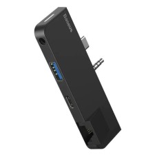 USB-Хаб BASEUS для Surface Go Type-C +3.5 mm to USB3.0+RJ45+PD+3.5 mm Jack Black CAHUB-FG01