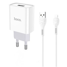 Мережевий зарядний пристрій HOCO C81A Asombroso Lightning cable 10.5 White