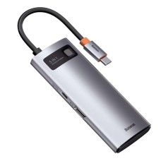 USB-Хаб Baseus Metal Gleam Series Multifunctional Docking Station 5в1 Type-C to HDMI+3xUSB 3.0+PD Grey CAHUB-CX0G