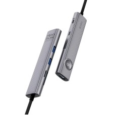 USB-Хаб Wiwu Wi-HB001 Traveling Series 8в1 Type-C to HDMI+2xSB 3.0+SD+TF+2xType-C+PD Grey
