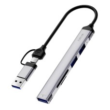 USB-Хаб Wiwu Wi-HB003 ZOLO 5в1 Type-C to USB3.0+2xUSB 2.0+SD+TF Grey