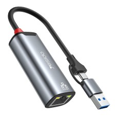 Мережевий адаптер Yesido HB26 Type-C/USB to RJ45 1000 Mbps 0.21m Grey