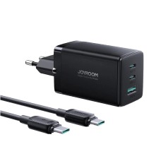 Мережевий зарядний пристрій JoyRoom JR-TG10 GaN Three-Port Type-C cable 65W Black