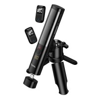 Бездротовий мікрофон HOCO DI106 Clear lavalier wireless digital microphone AI noise reduction Type-C 2 мікрофона Black