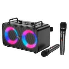 Портативна колонка система караоке Bluetooth Borofone DR22 Present з 2-ма мікрофонами 60W Black