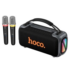 Портативна колонка Bluetooth HOCO DS87 RGB speaker karaoke з 2-ма мікрофонами 50W Black