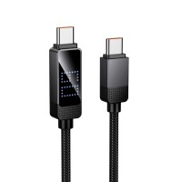 Кабель HOCO U154 Matrix charging data cable with digital display Type-C to Type-C 60W 3A 1.2m Black