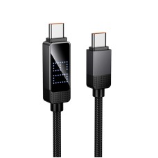 Кабель HOCO U154 Matrix charging data cable with digital display Type-C to Type-C 60W 3A 1.2m Black