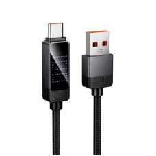 Кабель HOCO U154 Matrix charging data cable with digital display USB to Type-C 100W 5A 1.2m Black