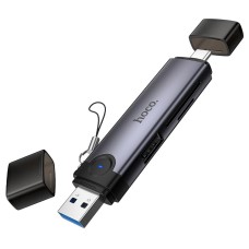 Кардрідер HOCO HB56 Victory 3в1 SD/TF/USB USB/Type-C 3.0 card reader Grey