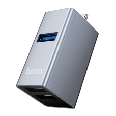 USB-Хаб Hoco HB54A converter 3в1 Type-C to 2xUSB 2.0+USB 3.0 Grey