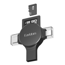 Кардрідер Earldom ET-CR01 2в1 SD/TF USB/Type-C/Lightning card reader Black