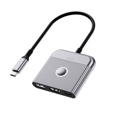 USB-Хаб Wiwu Wi-HB002 Traveling 3в1 Type-C to HDMI+USB 3.0+PD Grey