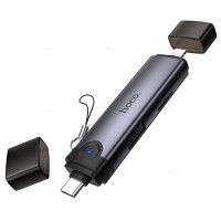 Кардрідер HOCO HB56B Victory 3в1 SD/TF/USB Lightning/Type-C 3.0 card reader Grey