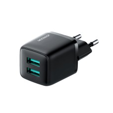 Мережевий зарядний пристрій JOYROOM L-2A121 Mini dual port smart fast charge 12W Black