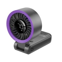 Портативний вентилятор Borofone DBF08 Cool foldable handheld fan with digital display Grey