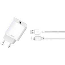 Мережевий зарядний пристрій XO L103 Home charger Lightning cable 18W White