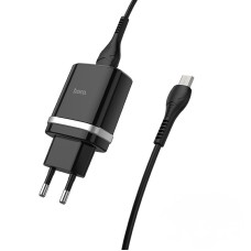 Мережевий зарядний пристрій HOCO C12Q Smart QC3.0 Micro USB cable 18W Black