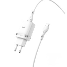Мережевий зарядний пристрій HOCO C12Q Smart QC3.0 Type-C cable 18W White