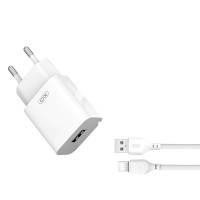 Мережевий зарядний пристрій XO L99 Home charger Type-C cable 12W White