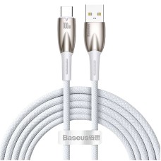 Кабель Baseus Glimmer Series Fast Charging Data Cable USB to Type-C 100W 6A 1m White CADH000402