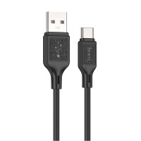 Кабель HOCO X90 Cool silicone charging data cable USB to Type-C 3A 1m Black
