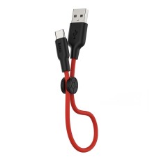 Кабель Hoco X21 Plus Silicone USB to Type-C 3A 0.25m Black-Red