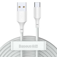 Кабель Baseus Simple Wisdom Data Cable USB to Type-C 2шт 40W 5A 1.5m White TZCATZJ-02