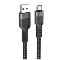 Кабель HOCO U110 charging data cable USB to Type-C 3A 1.2m Black