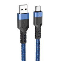 Кабель HOCO U110 charging data cable USB to Type-C 3A 1.2m Blue