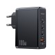 Мережевий зарядний пристрій USAMS T50 US-CC163 4 Ports GaN Fast Charger 100W Black