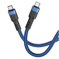 Кабель HOCO U110 charging data cable Type-C to Type-C 60W 3A 1.2m Blue