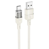 Кабель HOCO U129 transparent charging data cable USB to Type-C 3A 1.2m Beige