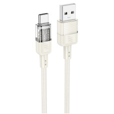 Кабель HOCO U129 transparent charging data cable USB to Type-C 3A 1.2m Beige