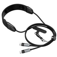 Кабель HOCO U145 charging data cable neck hanging with massager Type-C to Type-C 100W 5A 1.4m Black
