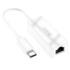 Мережевий адаптер HOCO UA22 Acquire ethernet adapter Type-C to RJ45 100 Mbps 0.15m White