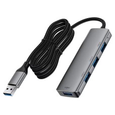USB-Хаб ACEFAST J17 Multifunction Adapter 4в1 USB to 4xUSB 3.0 Grey