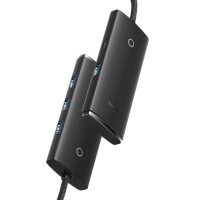 USB-Хаб Baseus Lite Series 4в1 USB to 4xUSB 3.0 2m Black WKQX030201